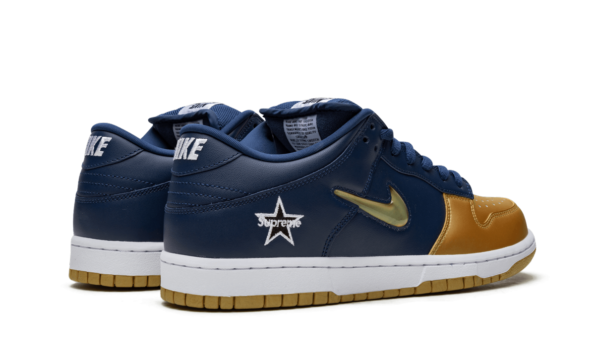 SB Dunk Low "Supreme - Jewel Swoosh Gold/Navy"