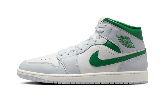 Jordan 1 Mid "White Pure Platinum Pine Green"