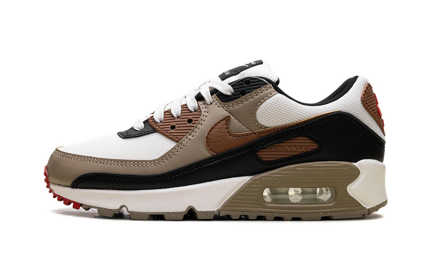 Air Max 90 WMNS "Phantom Black Fire Red Light British Tan"