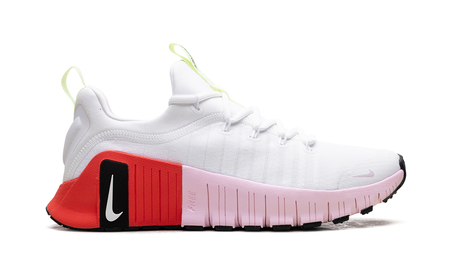 Free Metcon 6 WMNS "White Barely Volt Bright Crimson Pink Foam"