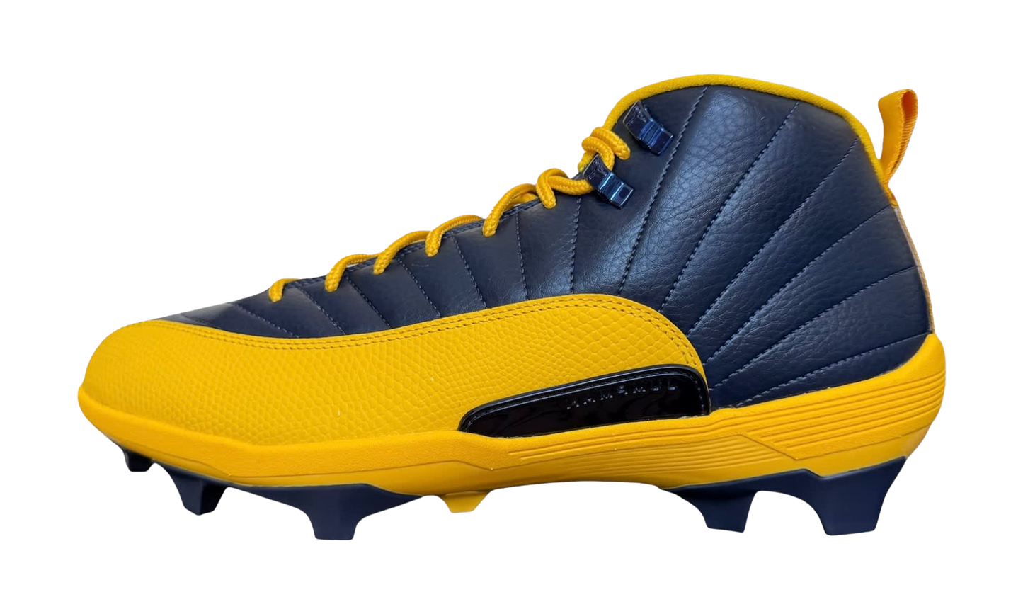 Air Jordan 12 Savage 3 PE Cleats "University of Michigan"