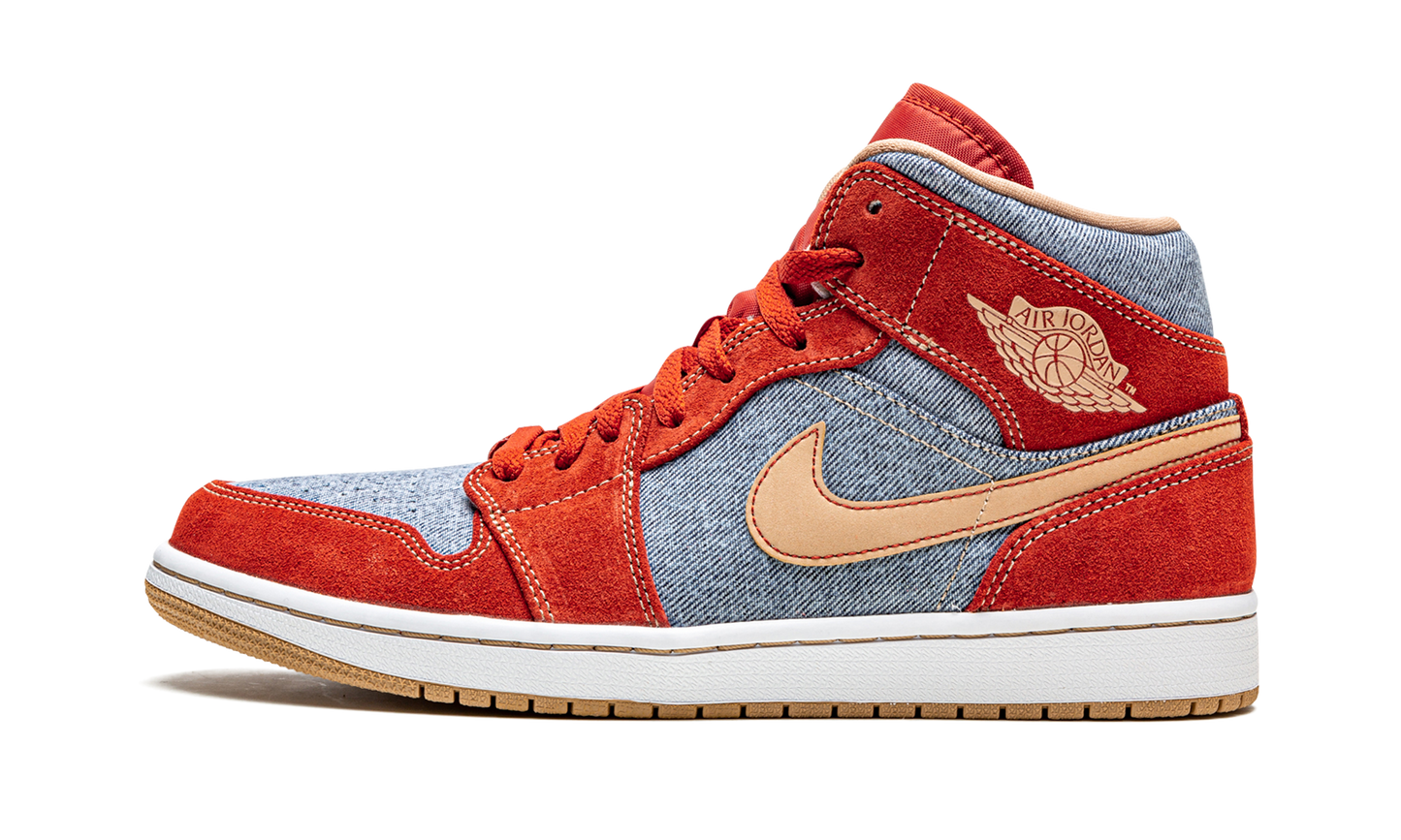 Air Jordan 1 Mid SE "Denim Red Suede"