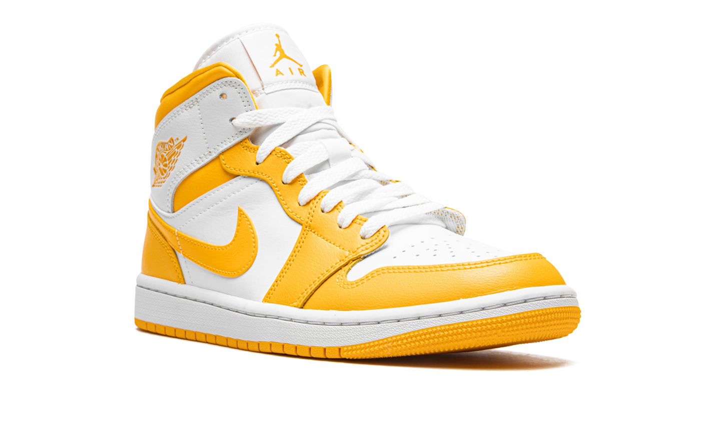 JORDAN 1 MID WMNS "White / University Gold"