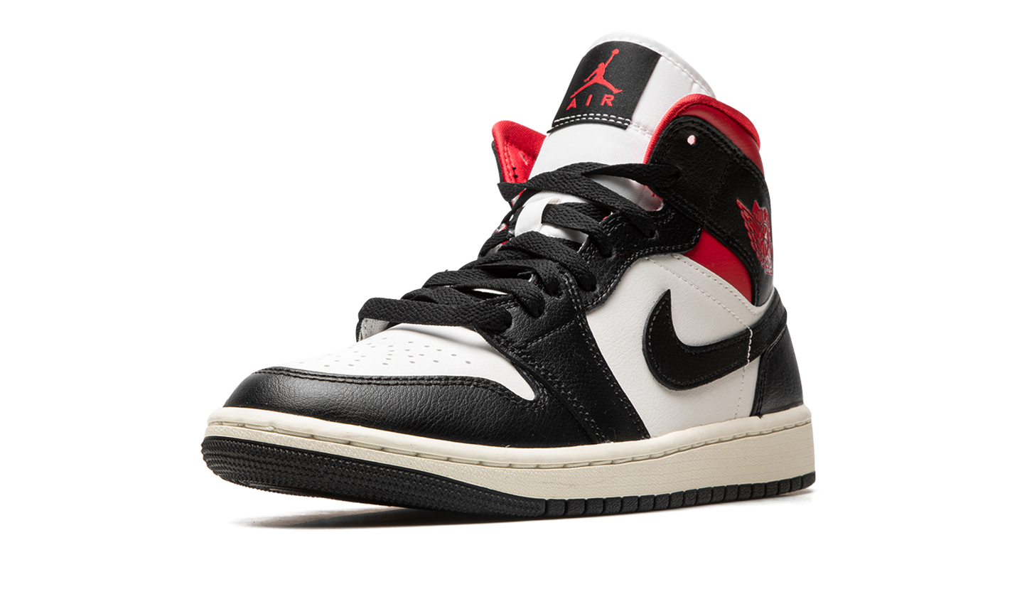 AIR JORDAN 1 MID WMNS "Black / Gym Red / Sail"