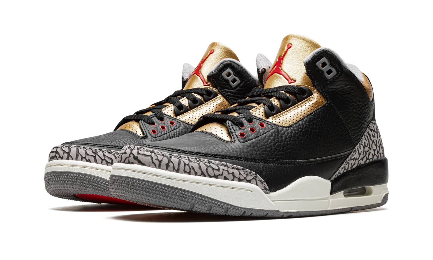 AIR JORDAN 3 WMNS "Black Cement Gold"