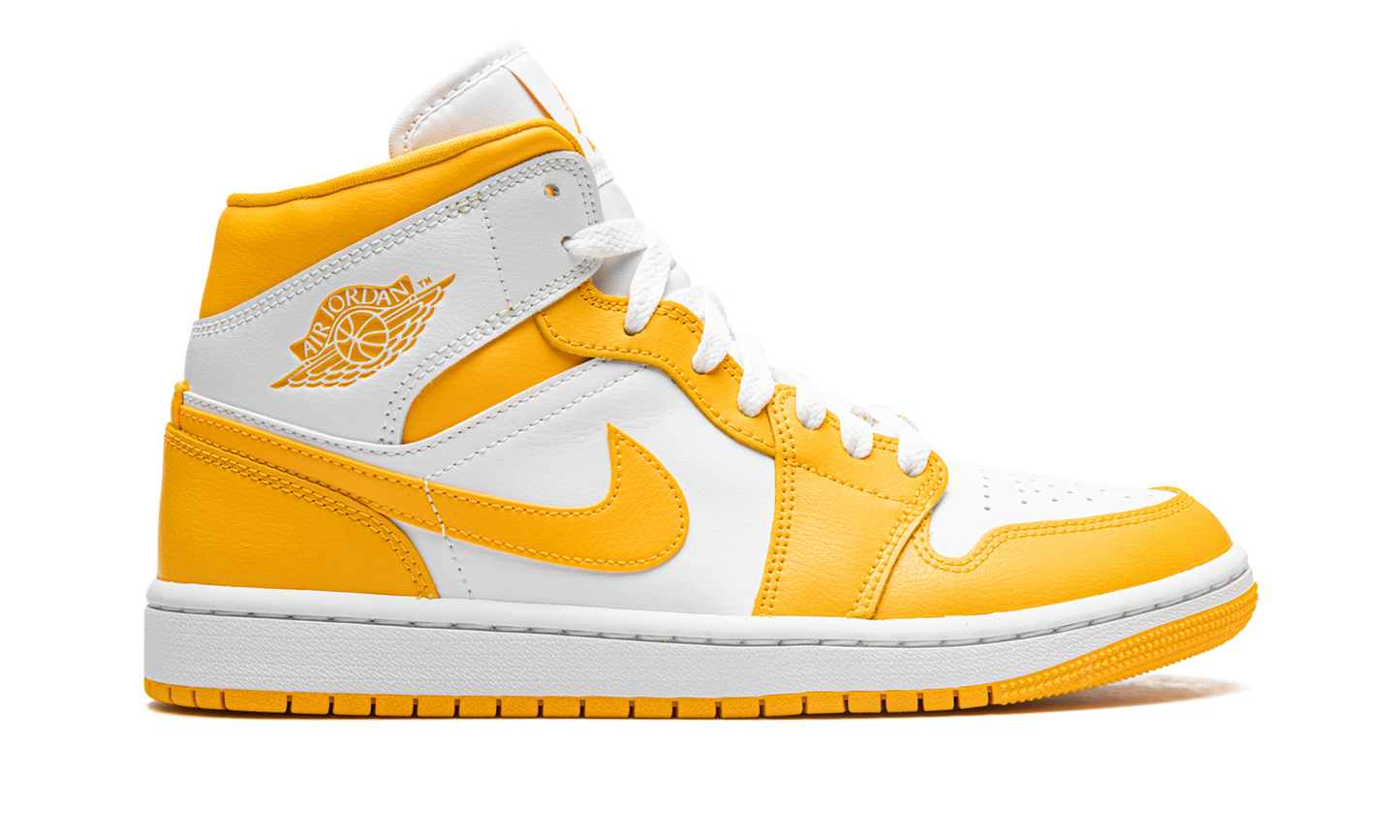 JORDAN 1 MID WMNS "White / University Gold"