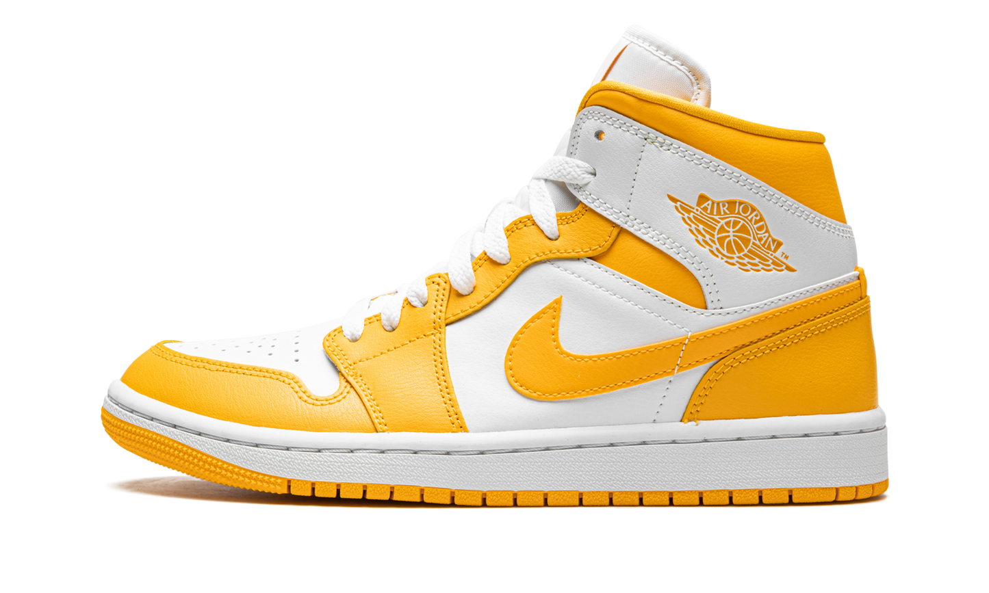 JORDAN 1 MID WMNS "White / University Gold"