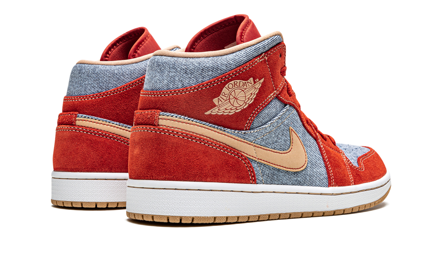 Air Jordan 1 Mid SE "Denim Red Suede"