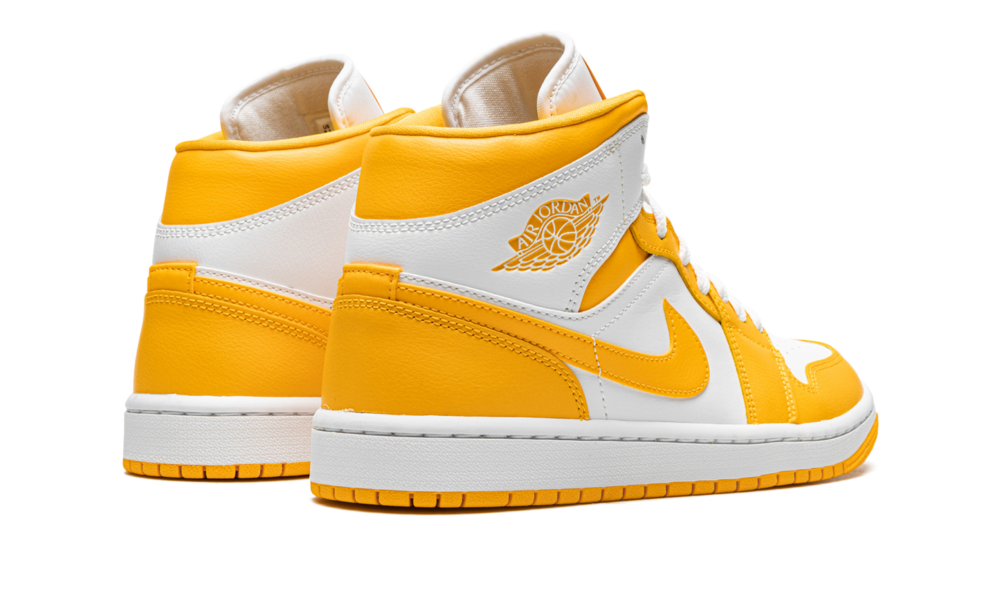 JORDAN 1 MID WMNS "White / University Gold"