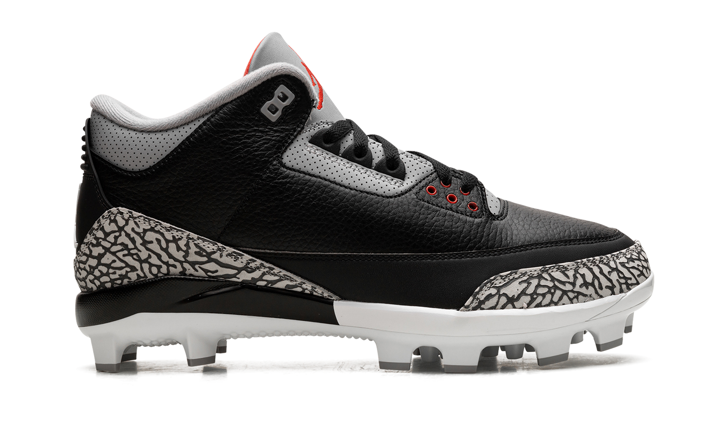 Air Jordan 3 Cleats "Black Cement"