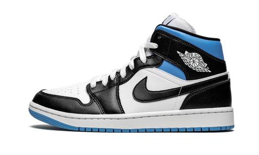 AIR JORDAN 1 MID WMNS "Black / White / University Blue"