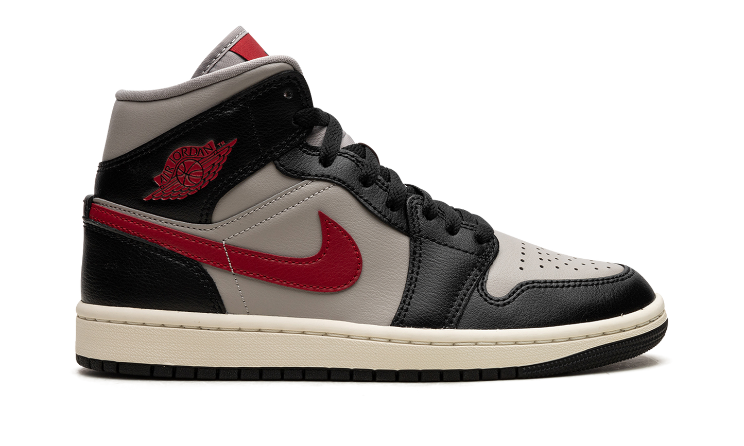 AIR JORDAN 1 MID WMNS "Black / Gym Red / College Grey"