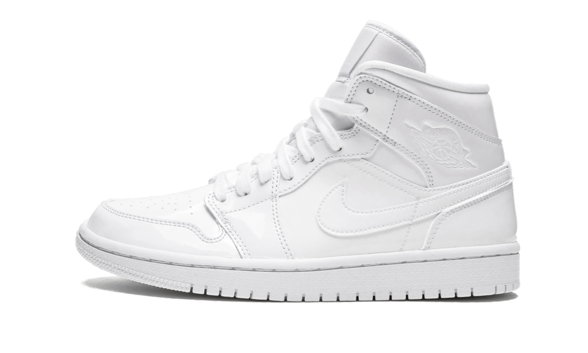AIR JORDAN 1 MID WMNS "Triple White Patent Leather"