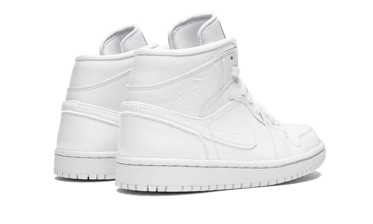 AIR JORDAN 1 MID WMNS "Triple White Patent Leather"