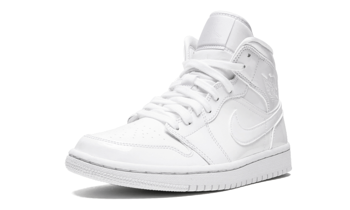 AIR JORDAN 1 MID WMNS "Triple White Patent Leather"