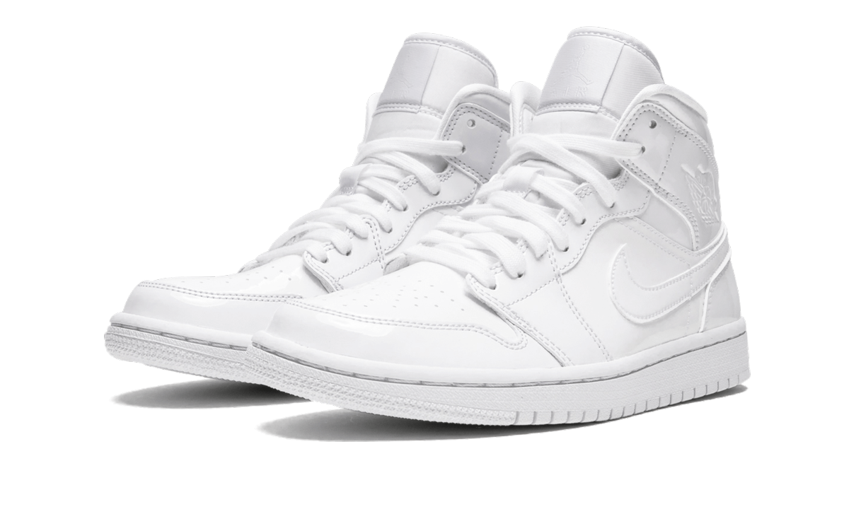 AIR JORDAN 1 MID WMNS "Triple White Patent Leather"