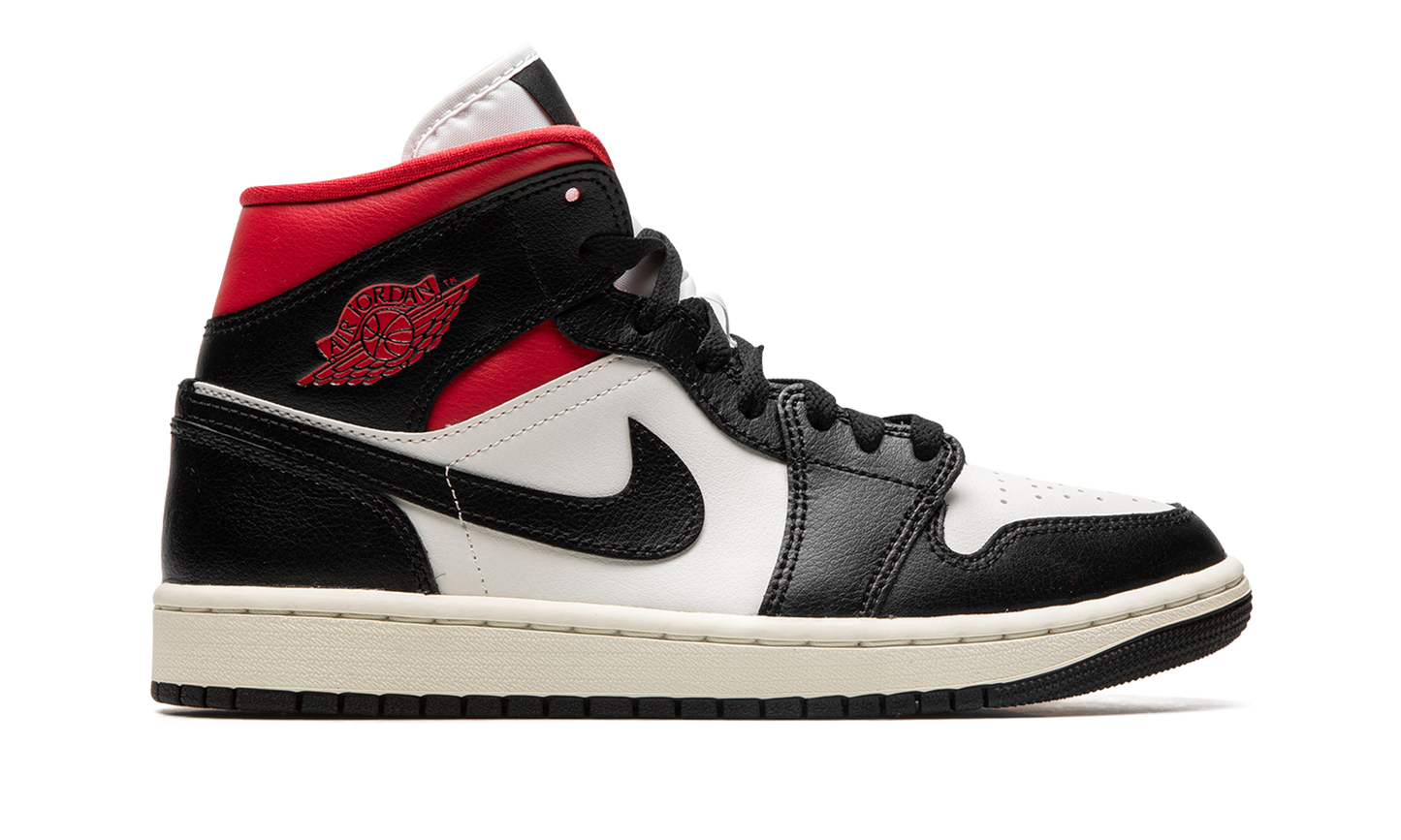 AIR JORDAN 1 MID WMNS "Black / Gym Red / Sail"