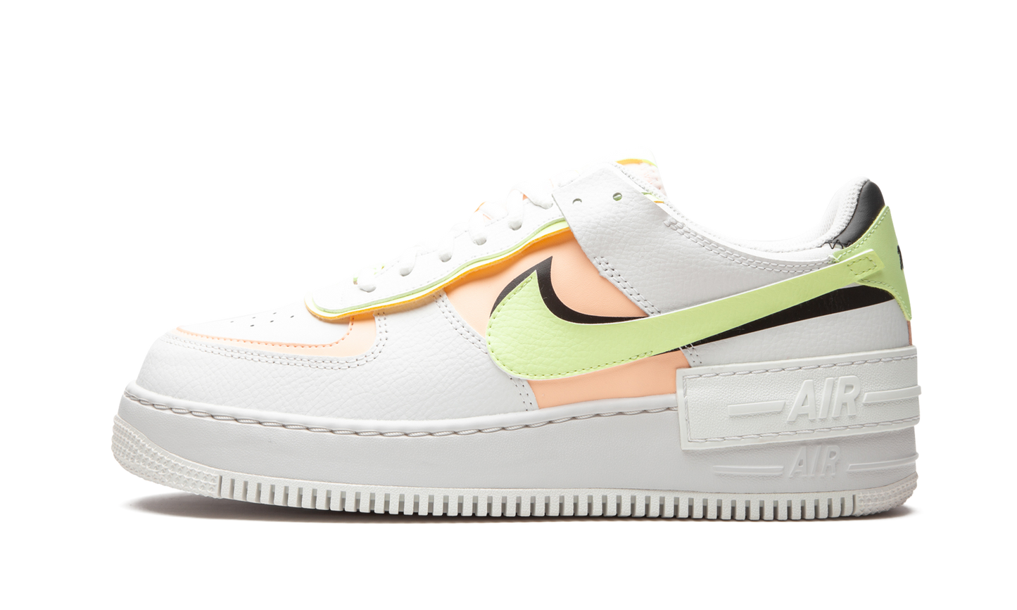 AIR FORCE 1 SHADO MNS WMNS "White / Barely Volt / Crimson Tint"