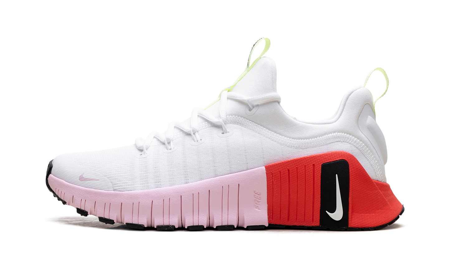 Free Metcon 6 WMNS "White Barely Volt Bright Crimson Pink Foam"