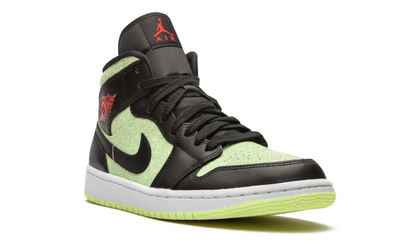 AIR JORDAN 1 MID SE WMNS "Barely Volt / Chile Red"