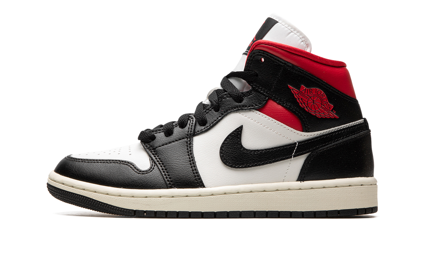 AIR JORDAN 1 MID WMNS "Black / Gym Red / Sail"