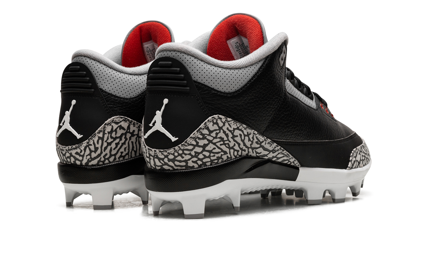 Air Jordan 3 Cleats "Black Cement"
