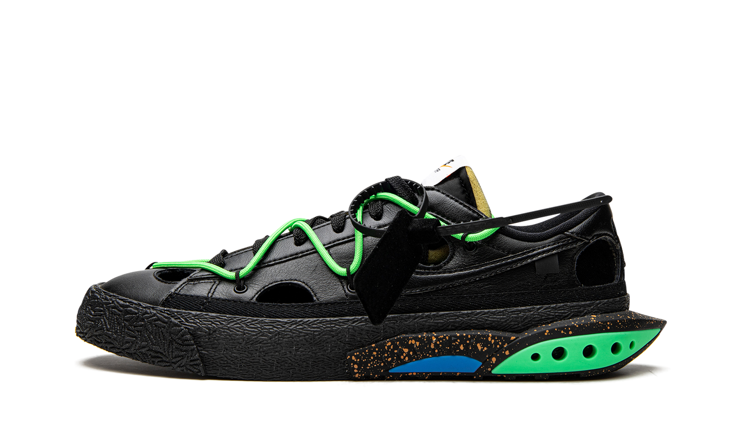 Blazer Low "Off-White - Black / Electro Green"