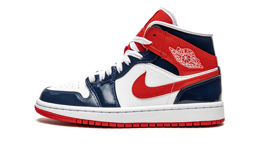 AIR JORDAN 1 MID WMNS "Patent Leather Navy / White / Red"