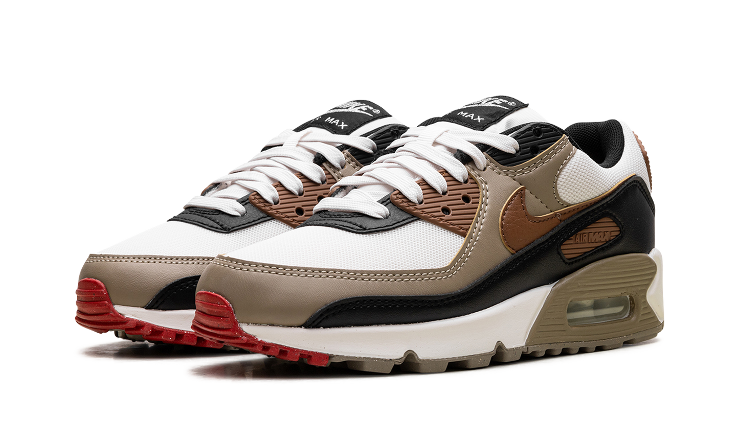 Air Max 90 WMNS "Phantom Black Fire Red Light British Tan"