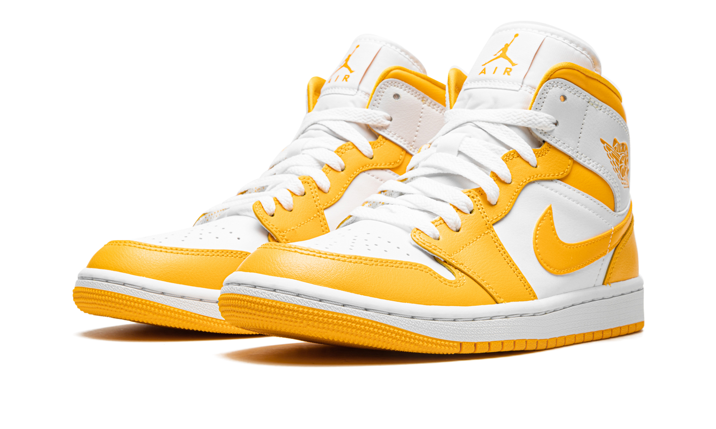 JORDAN 1 MID WMNS "White / University Gold"