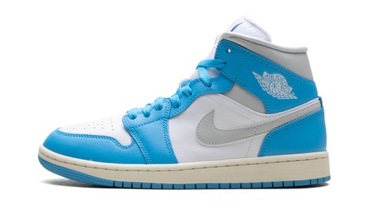 Jordan 1 Mid WMNS "Dark Powder Blue White Sail Neutral Grey"