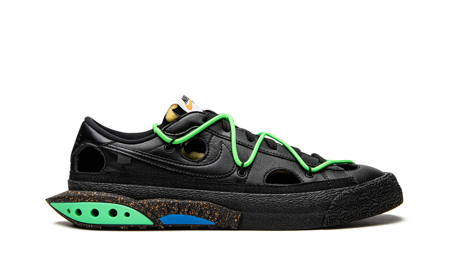 Blazer Low "Off-White - Black / Electro Green"