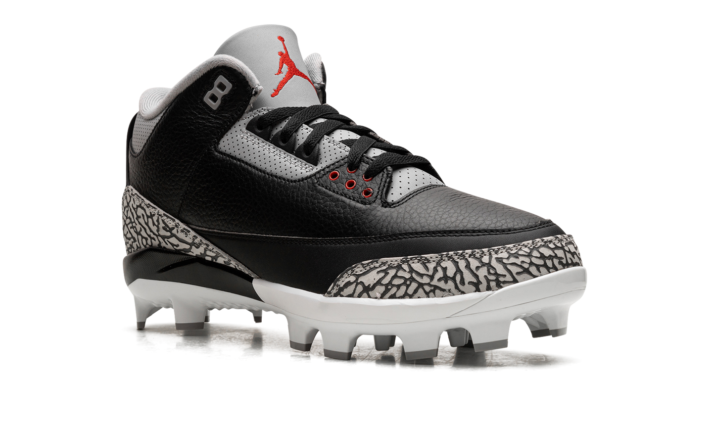 Air Jordan 3 Cleats "Black Cement"