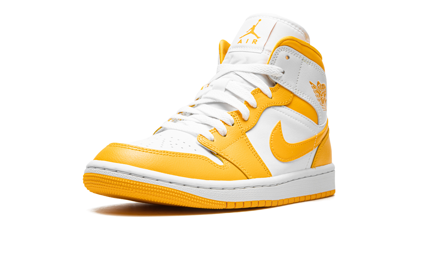 JORDAN 1 MID WMNS "White / University Gold"