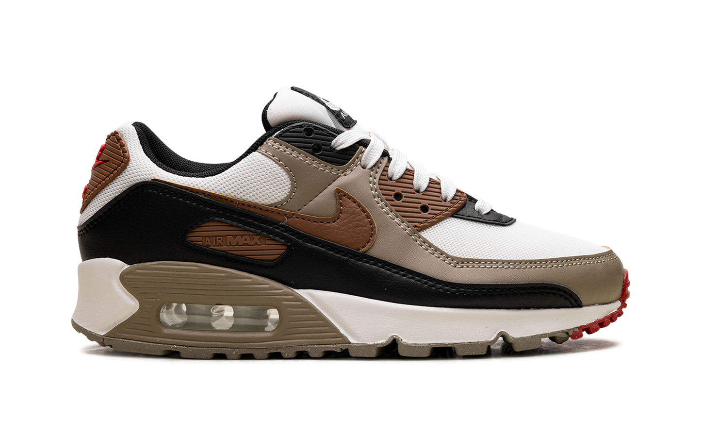 Air Max 90 WMNS "Phantom Black Fire Red Light British Tan"