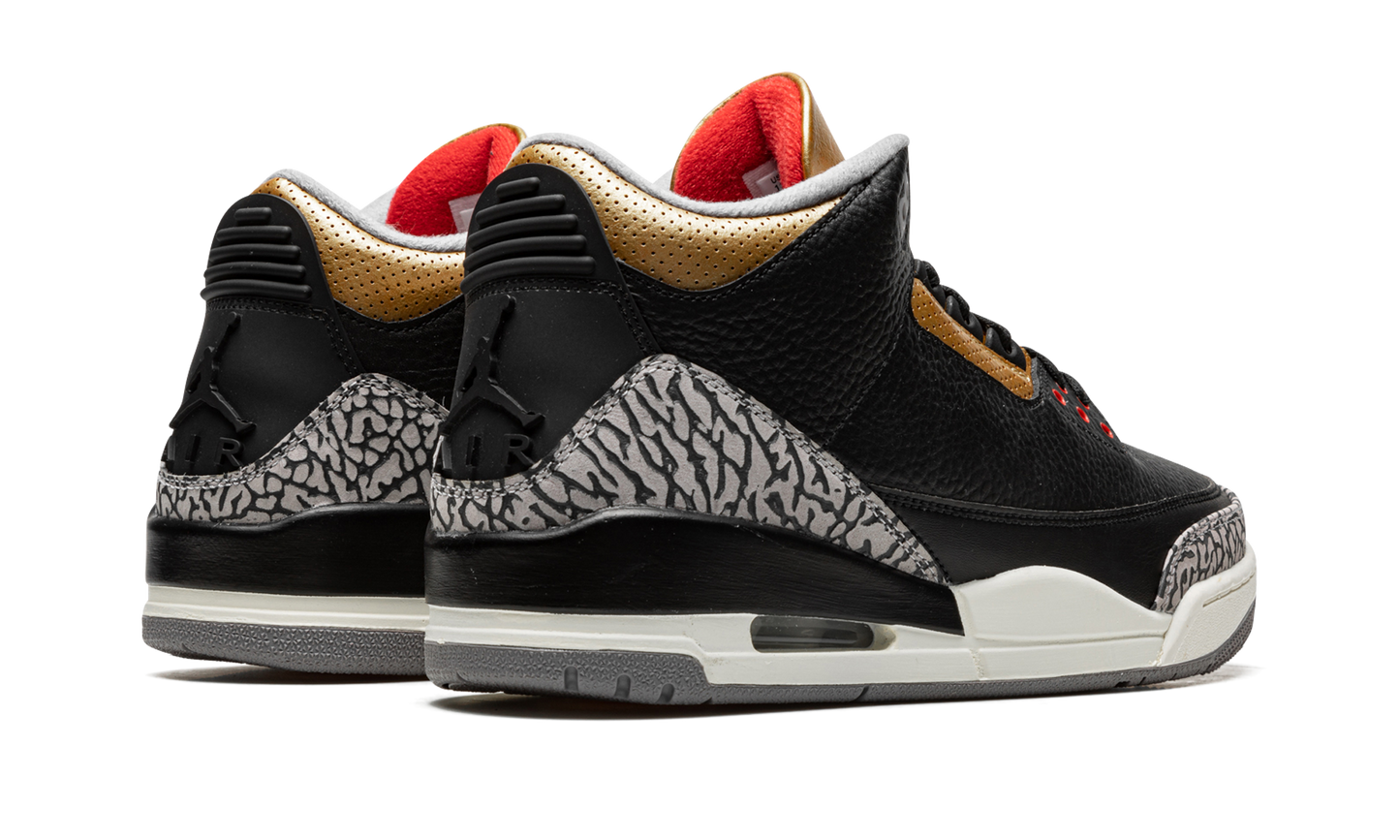 AIR JORDAN 3 WMNS "Black Cement Gold"