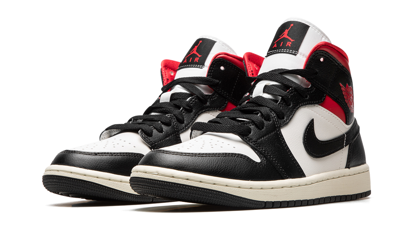 AIR JORDAN 1 MID WMNS "Black / Gym Red / Sail"