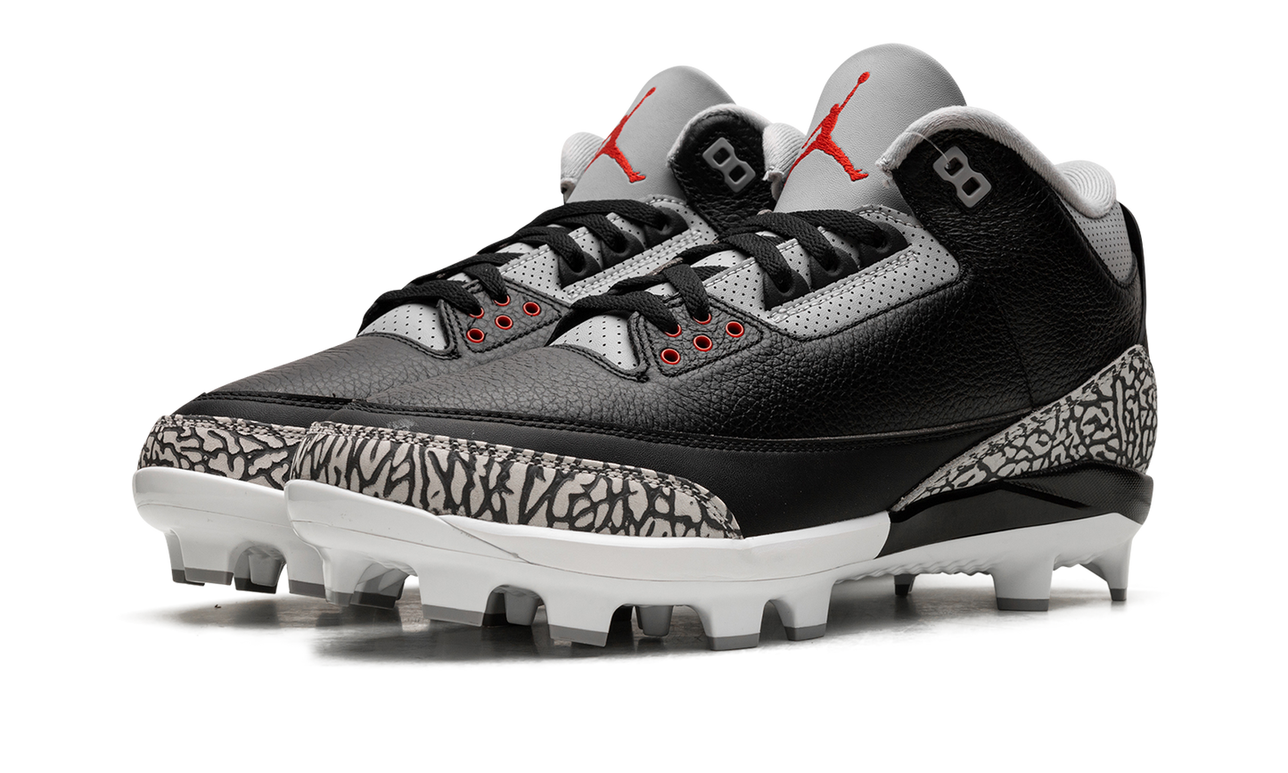 Air Jordan 3 Cleats "Black Cement"
