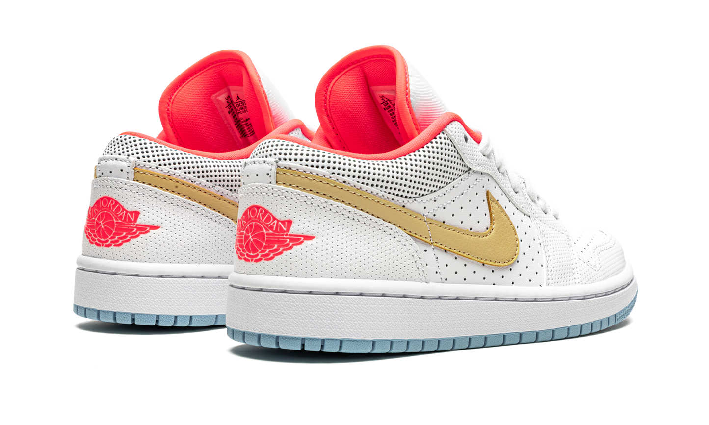 AIR JORDAN 1 LO SE WMNS "White / Sesame / Flash Crimson"