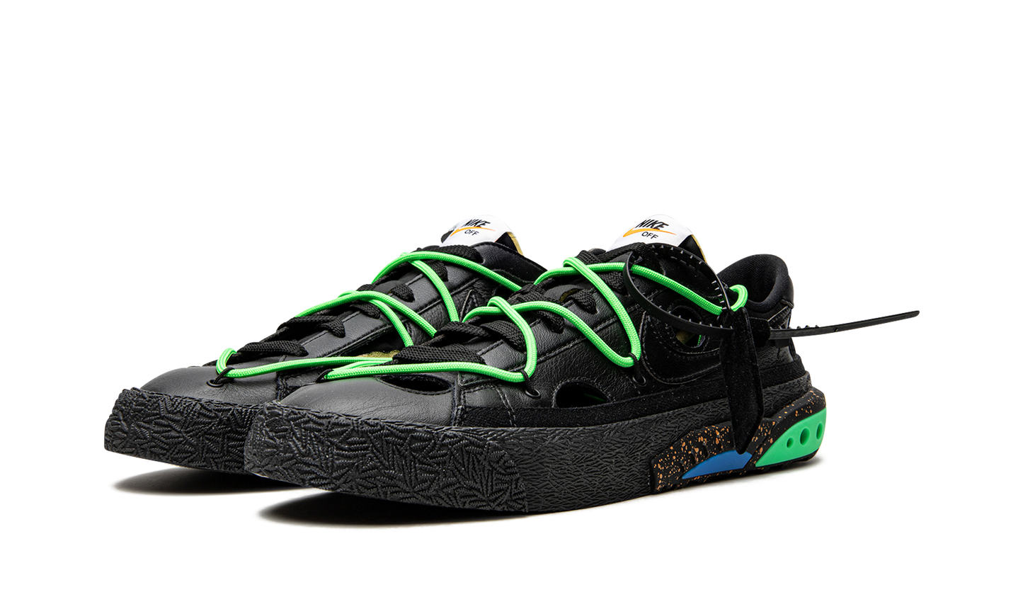 Blazer Low "Off-White - Black / Electro Green"
