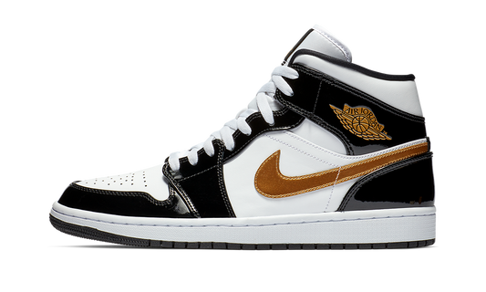 Air Jordan 1 Mid SE "Black Gold Patent Leather"