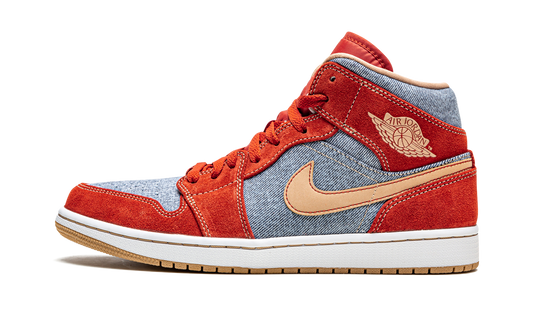 Air Jordan 1 Mid SE "Denim Red Suede"